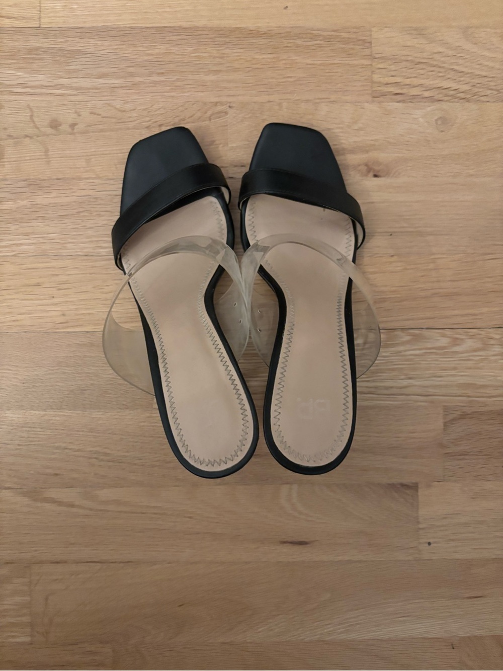 Black and Clear Slide Heels